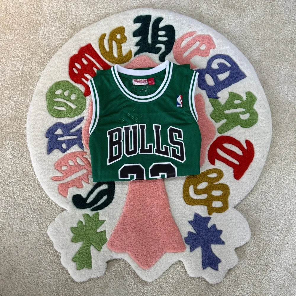 Mitchell & Ness Michael Jordan Chicago Bulls Green Jersey 1997-98 Size S - Picture 3 of 7